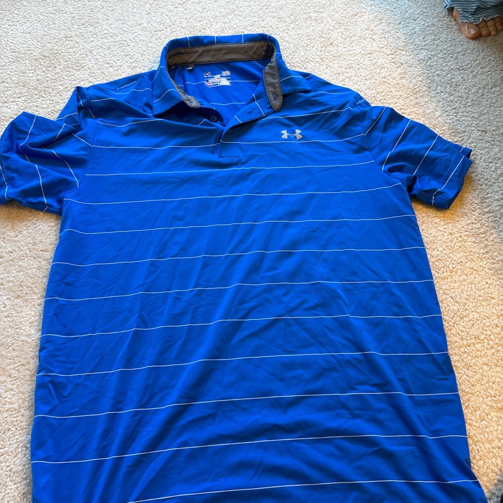 Under Armour Blue Striped Polo Shirt